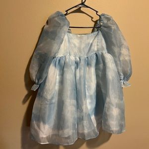 Sky blue puff dress